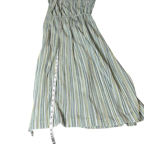 Ichi Striped Jersey Midi Dress with Elastic Waist Side Slit Women’s Size Medium - Picture 10 of 13